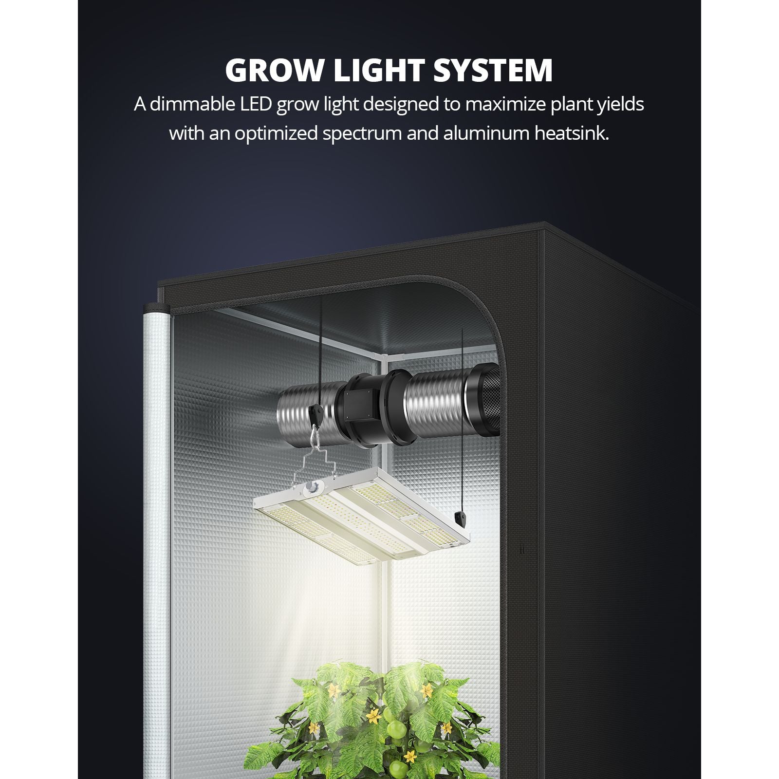 VIPARSPECTRA XS1500 Pro 150W LED Grow Light Full Spectrum Indoor Grow Tent Kits