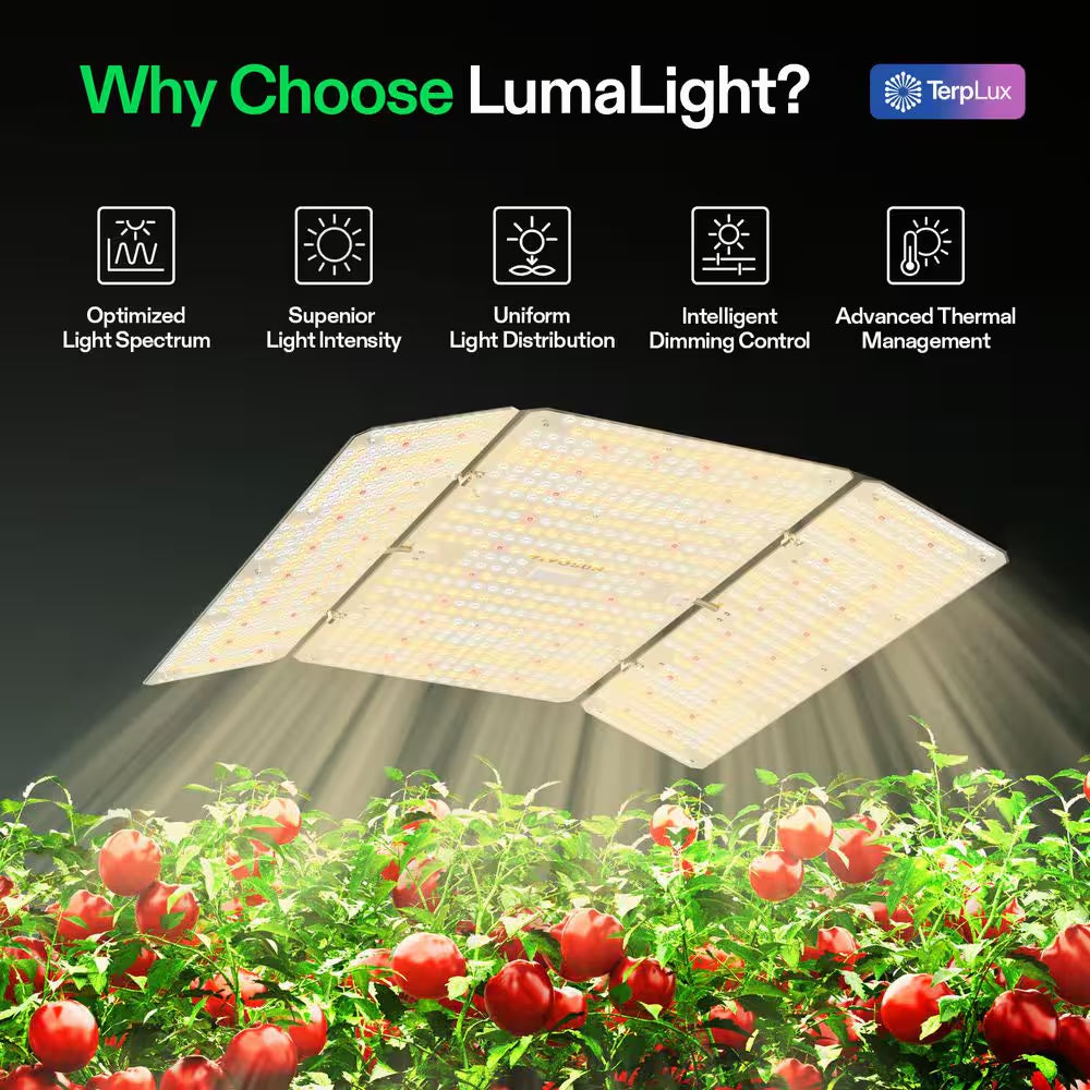 Lumalight 400-Watt Full Spectrum LED Plant Grow Light with Smart Dimmable, Color Changing Light