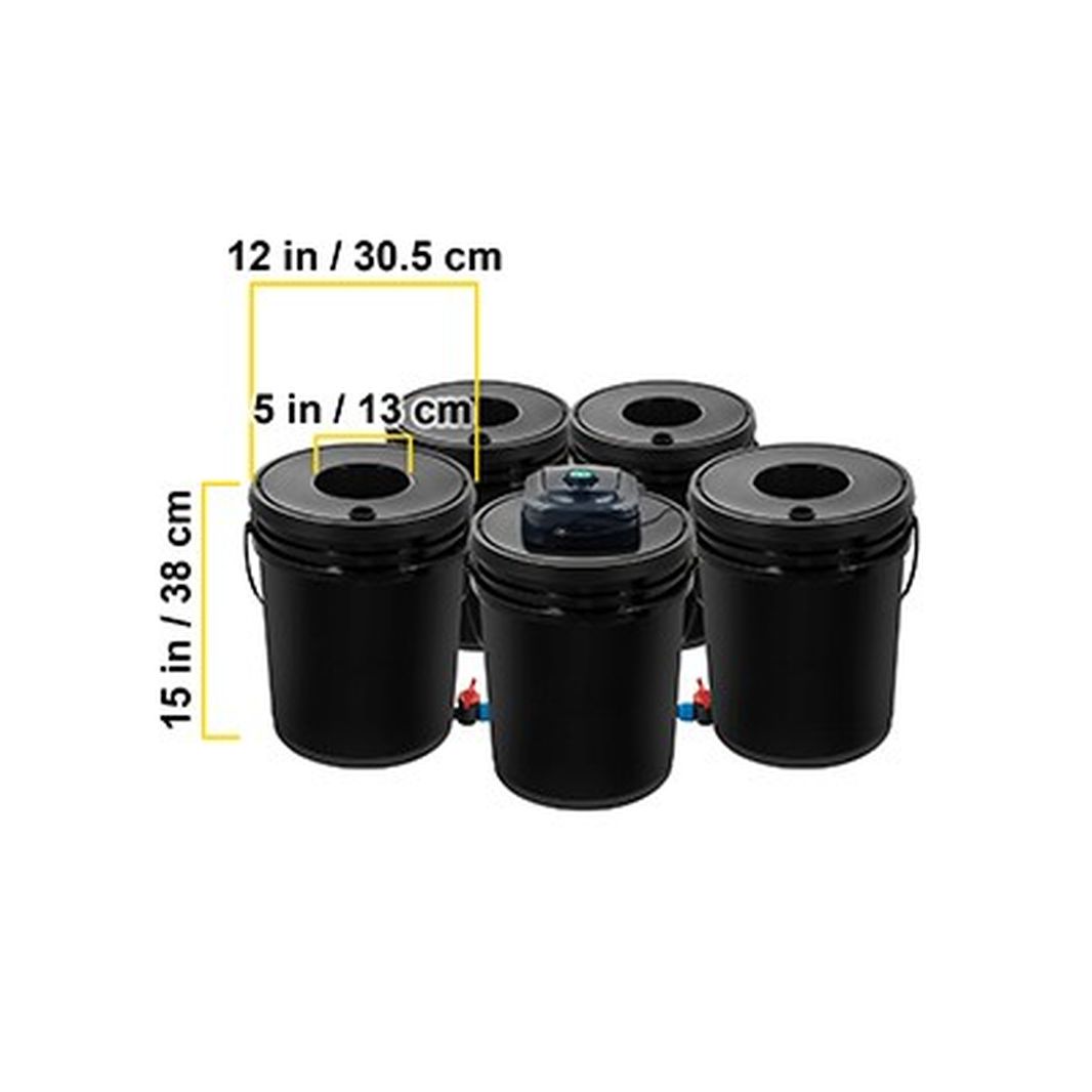 Hydroponics Deep Water Culture DWC Hydroponic System 5 Gallon 5 Buckets
