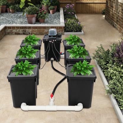 Recirculating Hydroponic System Strong Air Water Pump 6 Grow Buckets 27L