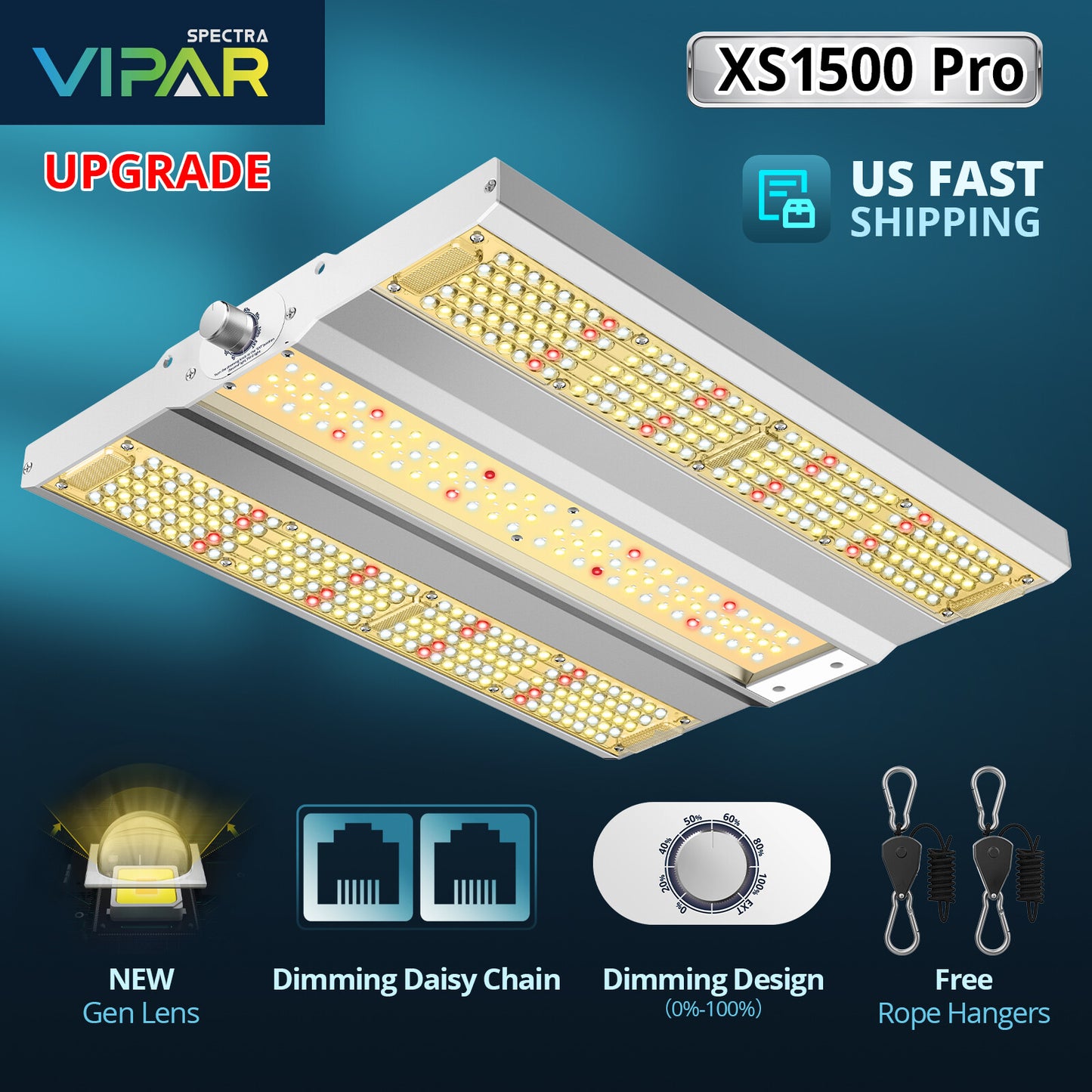 VIPARSPECTRA XS1500 Pro 150W LED Grow Light Full Spectrum Indoor Grow Tent Kits