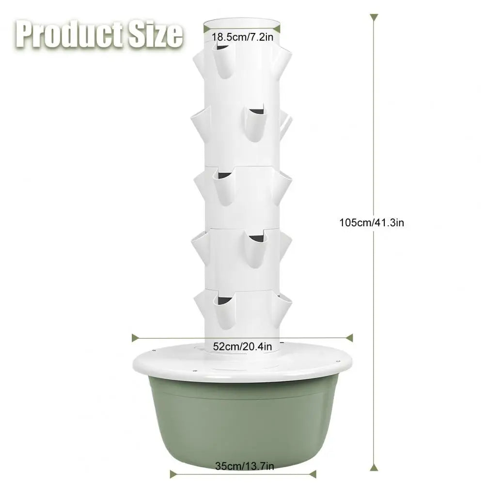 5 Layers Hydroponic Growing Tower with Tank, Indoor Hydroponics Growing System, Vegetables Vertical Planter Tower Garden Kit