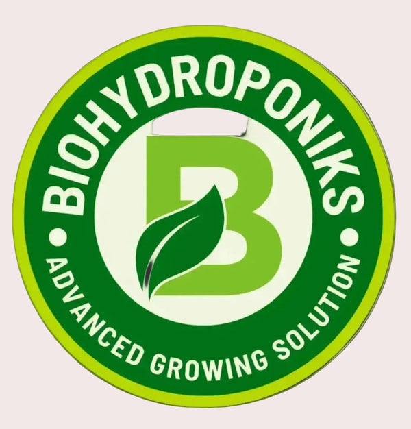BioHydroponiks logo on a gray background