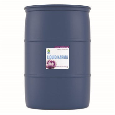 Botanicare Liquid Karma nutrient container for plants, 55 gallons, with liquid fertilizer formula 0.1-0.1-0.5 from Bfgsupply.