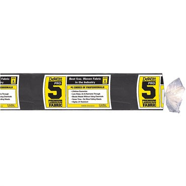 DeWitt Pro 5 Weed-Barrier® Woven Landscape Fabric - 5oz - 12ft x 250ft - Black - Marked Every 12in - Folded to 6ft