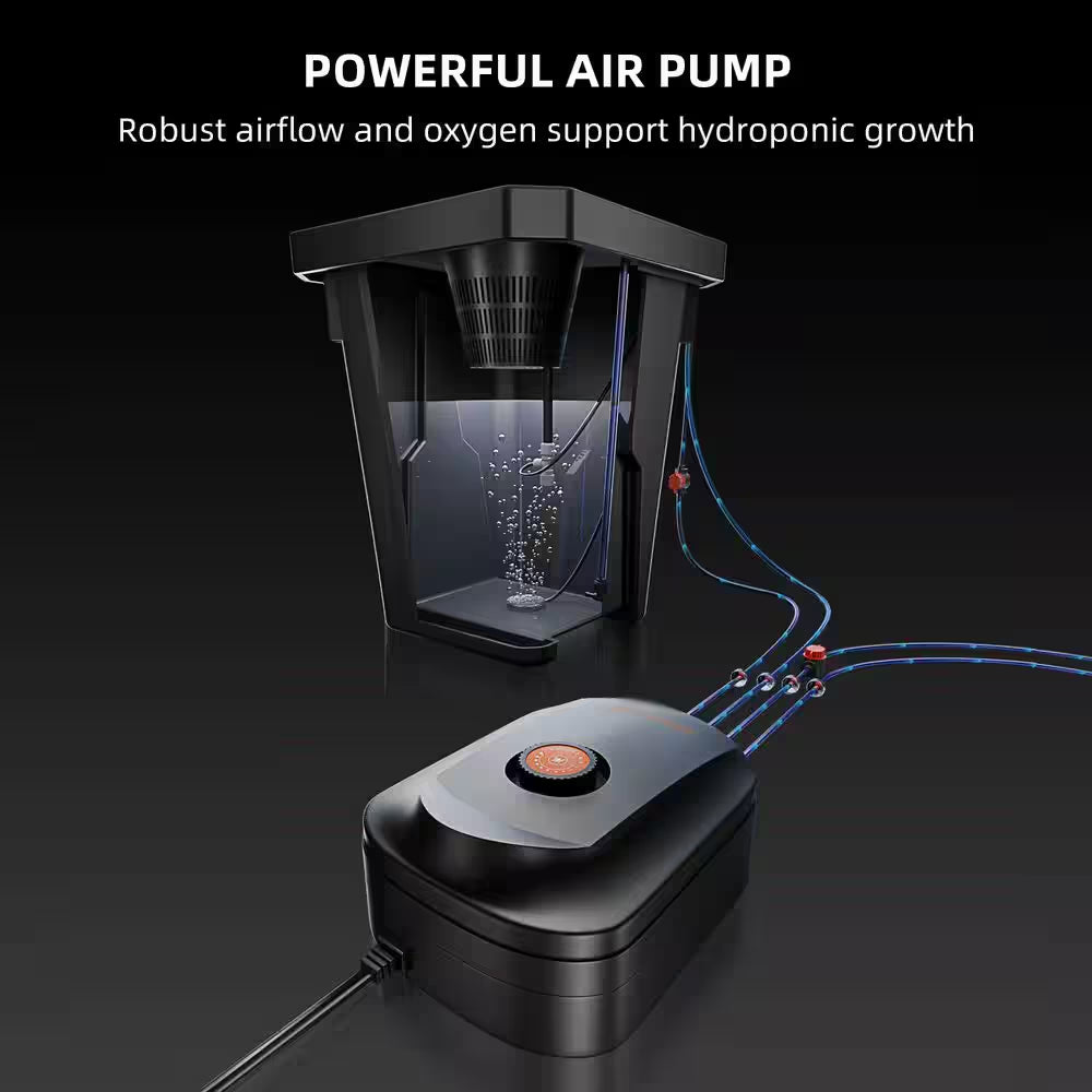 7-Gal Deep Water Culture Hydroponics System W/ Triangular Cover, Drip Irrigation Kit, Air Pump, 2 Buckets for Gardening