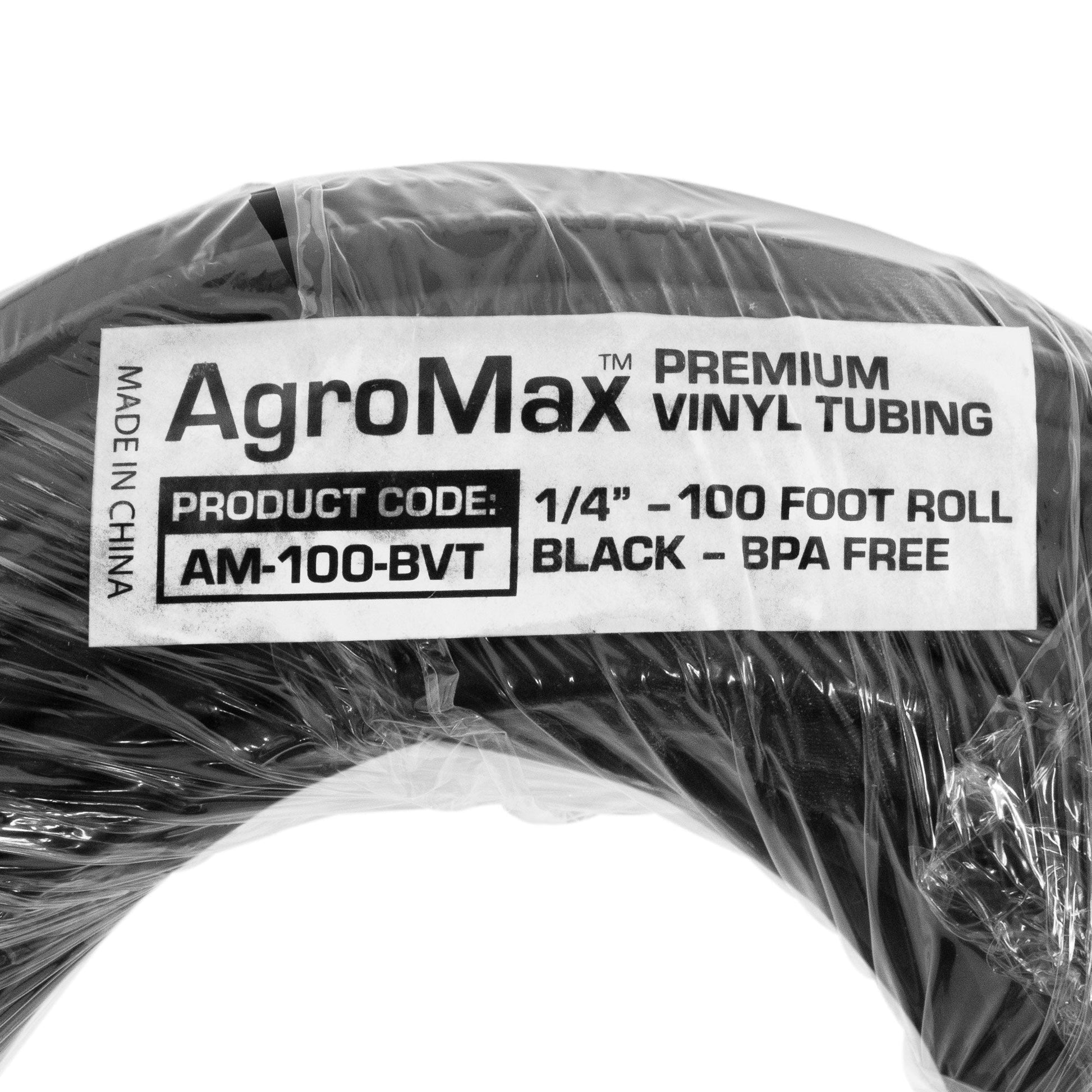 AgroMax Premium 1/4 Inch Black Vinyl Tubing for hydroponic irrigation systems