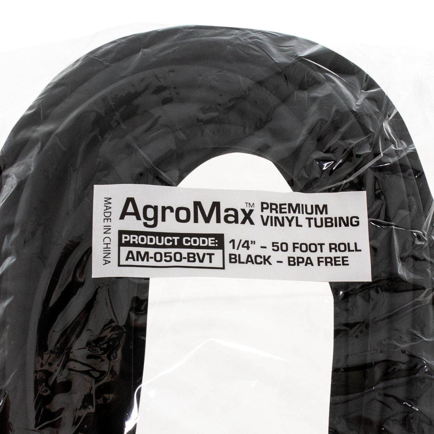 AgroMax Premium 1/4 Inch Black Vinyl Tubing for hydroponic irrigation systems