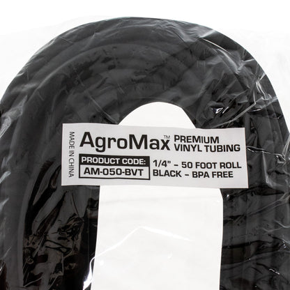 AgroMax Premium 1/4 Inch Black Vinyl Tubing for hydroponic irrigation systems