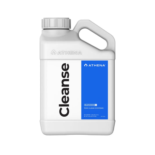 Athena Liquid Cleanse hydroponic nutrients gallon bottle, natural flushing agent for plant health and nutrient management.