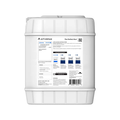 Athena Liquid Cleanse Flushing Agent for hydroponic nutrients in a gallon container, used for plant flushing and nutrient management.