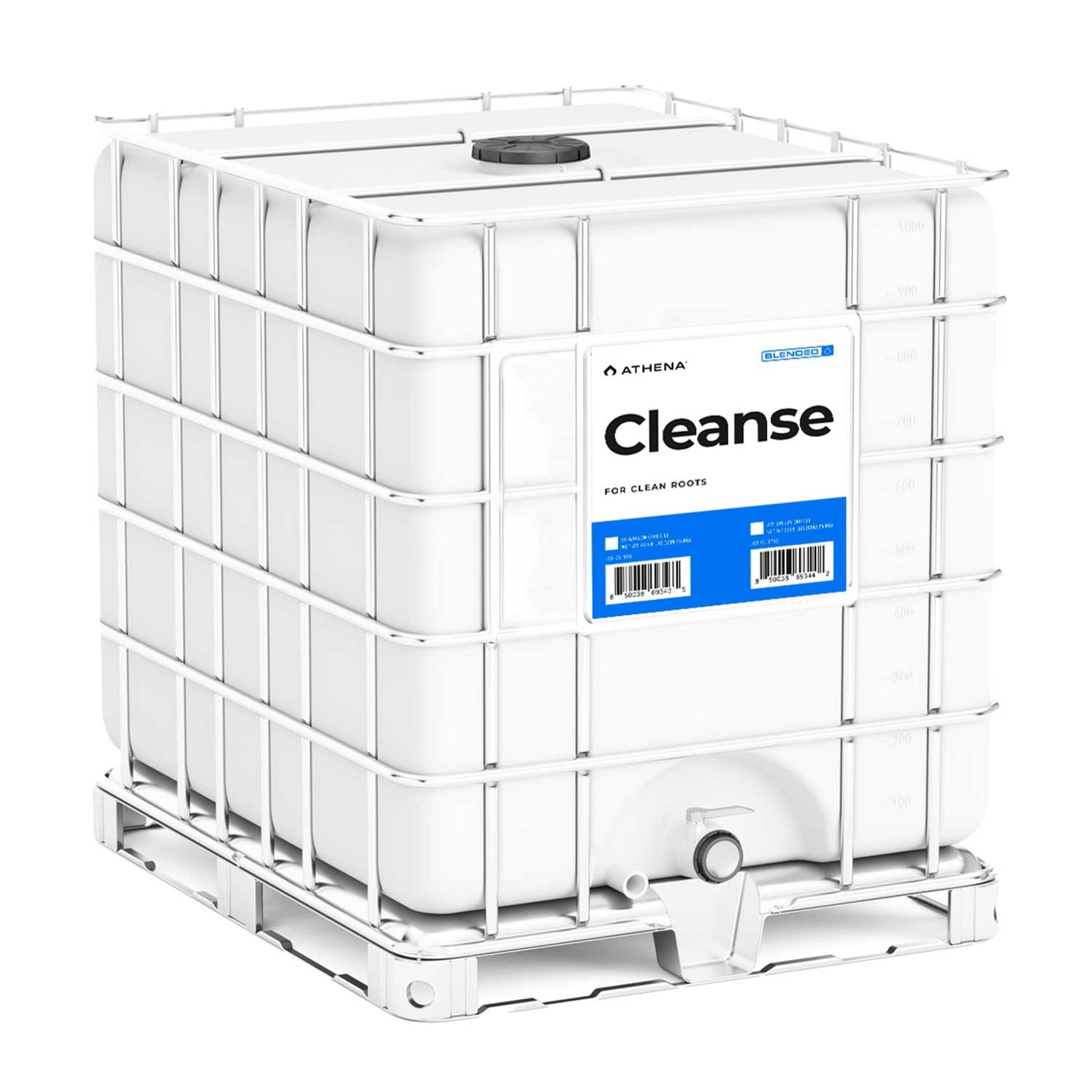 Athena Liquid Cleanse Flushing Agent for hydroponic nutrients, in a gallon container, used for plant root cleaning and flushing.