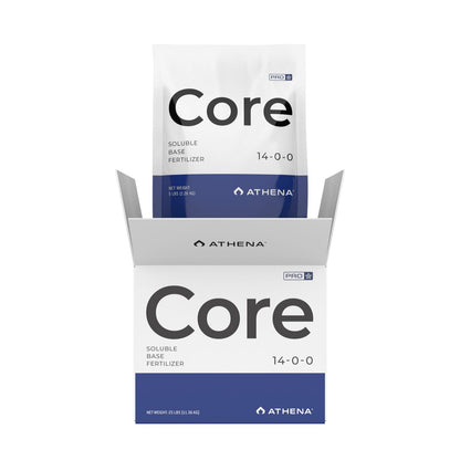 ATHENA Pro Core hydroponic nutrients in a 10-pound box, designed for optimal plant growth in hydroponic systems.