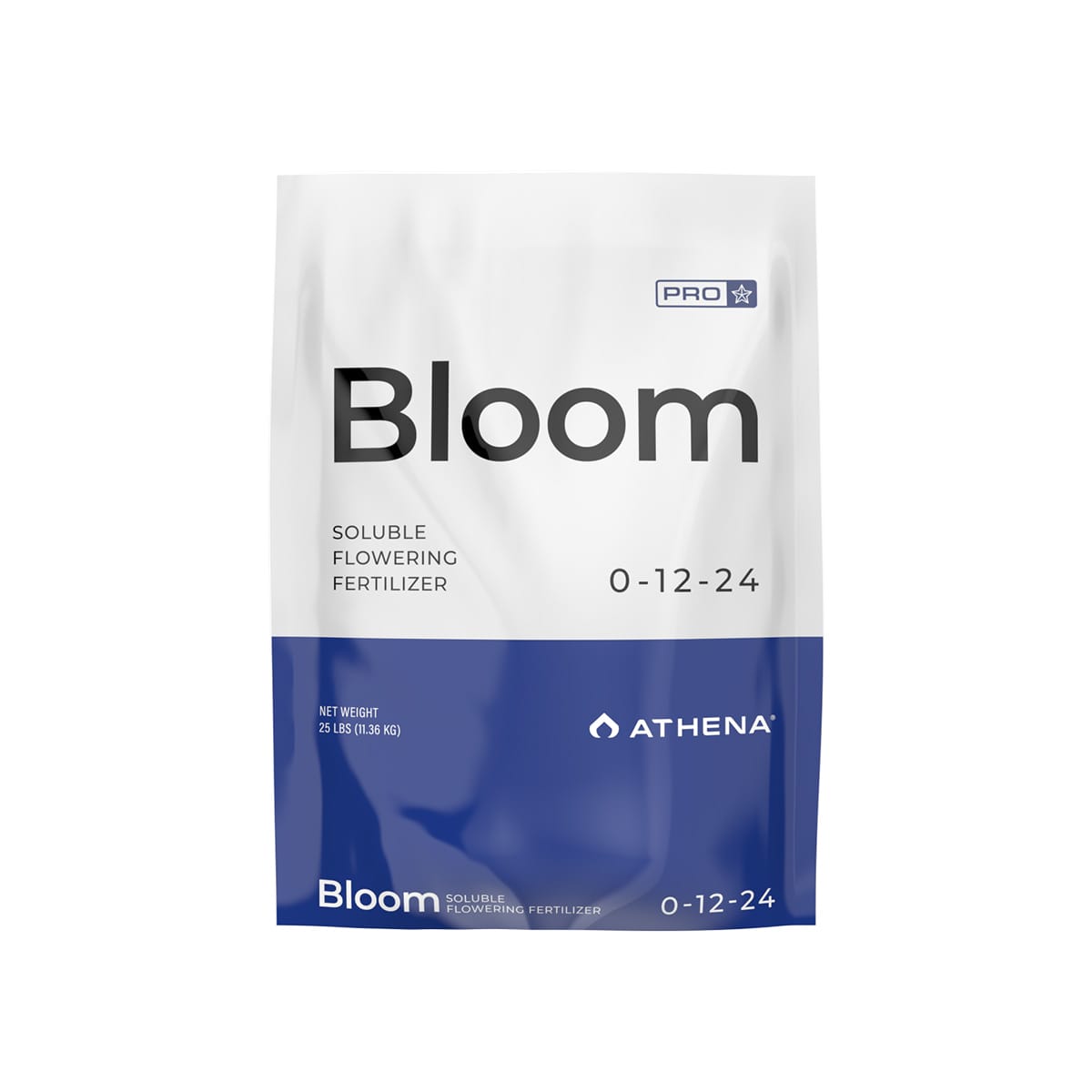 Athena Pro Bloom hydroponic nutrients 25-pound bag, high-quality plant fertilizer for indoor and outdoor gardening.