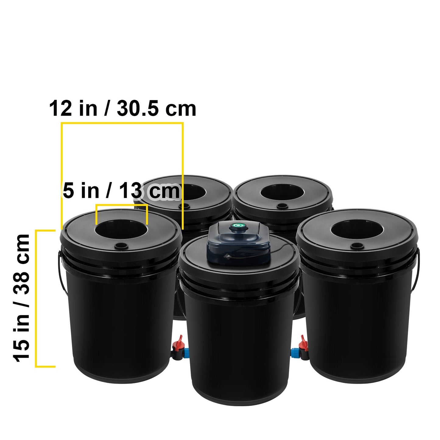 Hydroponics Deep Water Culture DWC Hydroponic System 5 Gallon 5 Buckets