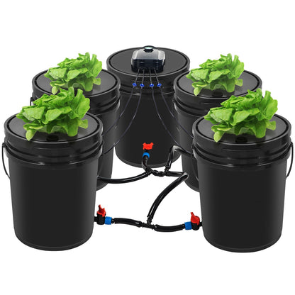Hydroponics Deep Water Culture DWC Hydroponic System 5 Gallon 5 Buckets