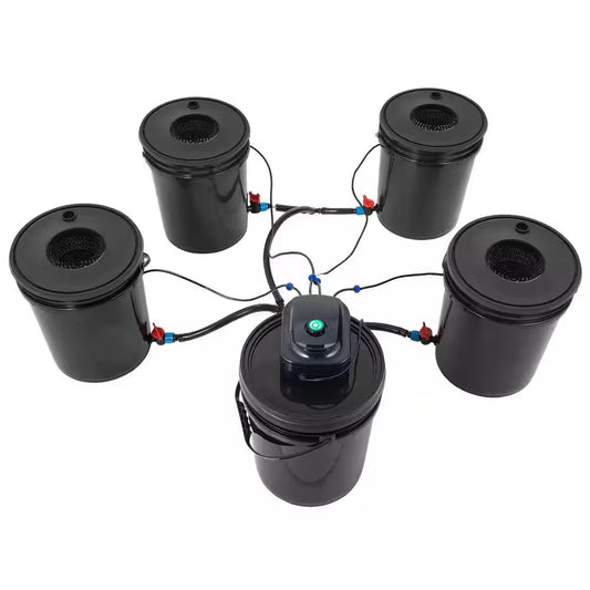 DWC Hydroponic System-5 Gal, 5 Buckets Deep Water Culture Kit with Pump, Air Stone, Reservoir for Indoor Vegetables