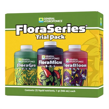 General Hydroponics Flora Series Trial Pack | 3-Part Nutrient Kit | 3 x 32oz