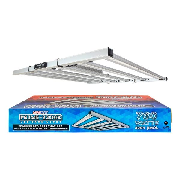 HTGSupply AgroMax Prime-2200X LED Grow Light 760W, full-spectrum grow light for indoor plant cultivation.