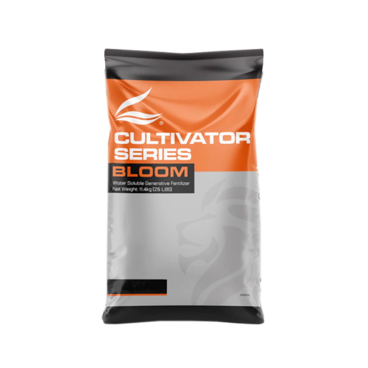 Hydroponic nutrients by htgsupply, Advanced Nutrient Cultivator Series Bloom, 25-pound bag with label and product details.