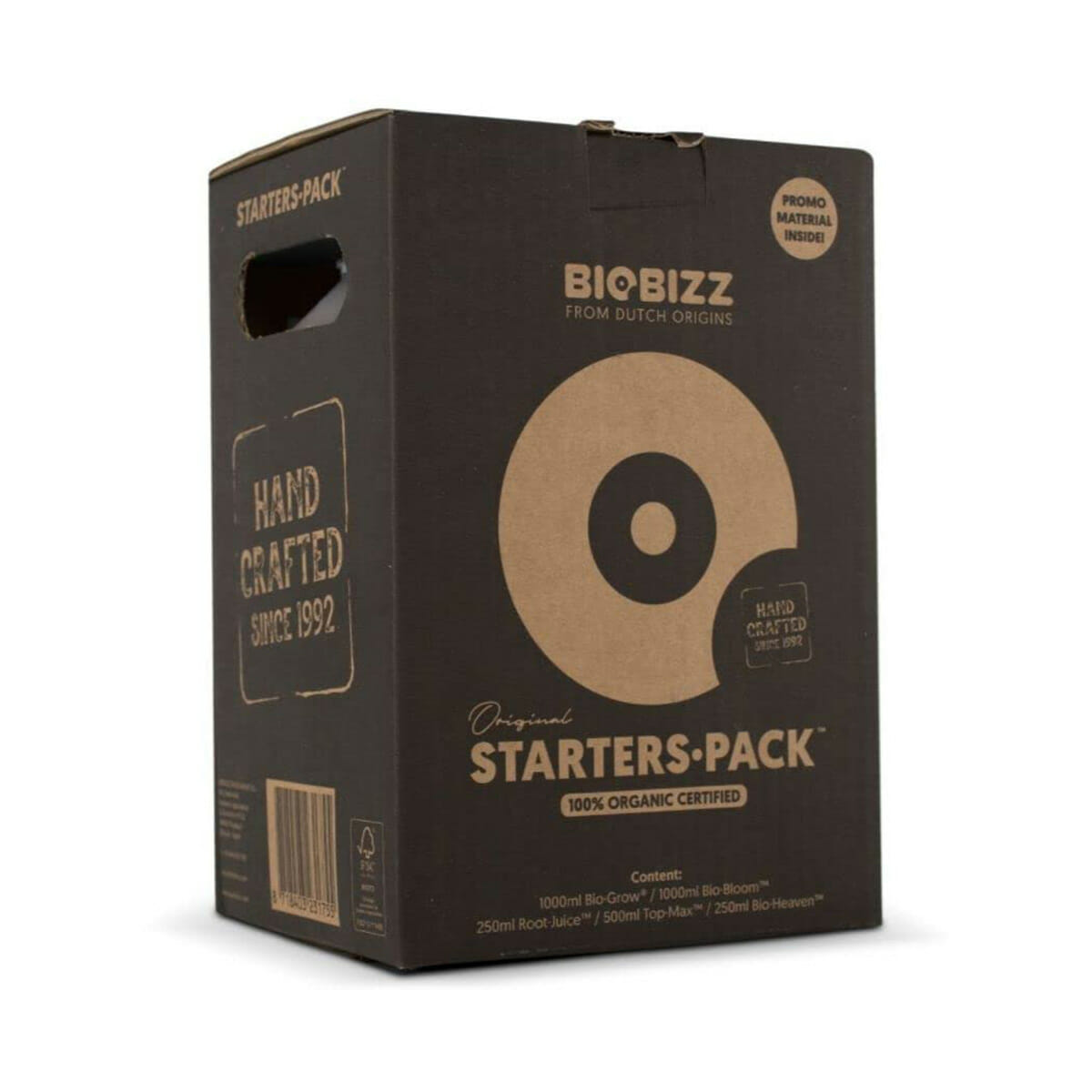 BioBizz Organic Starter Pack for hydroponic nutrients, includes complete organic nutrient kit for healthy plant growth.