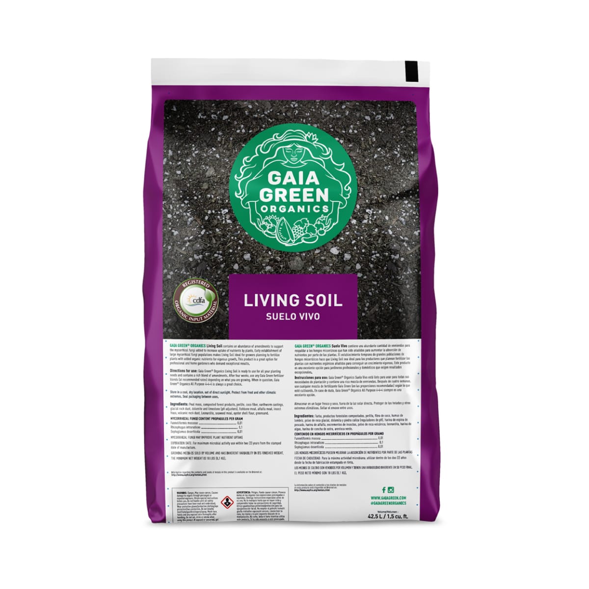 Gaia Green Organics Living Soil indoor grow medium by HTGSupply, 1.5 cubic feet, rich organic soil for healthy plant growth