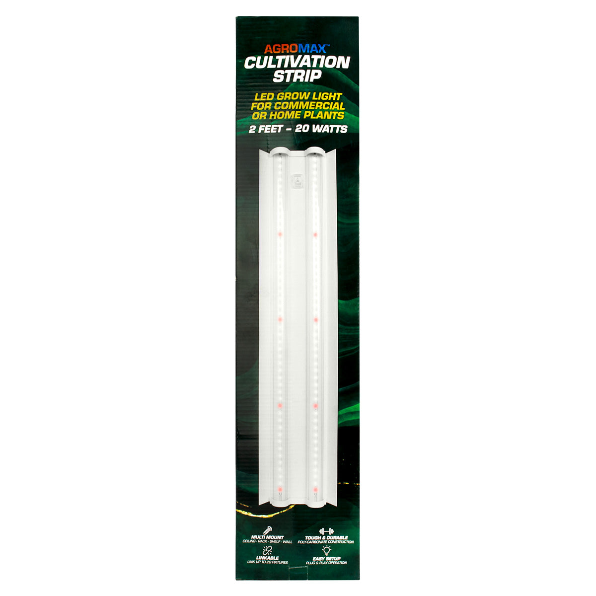 AgroMax 2-foot 20W LED cultivation strip for plant cloning, designed for efficient indoor grow operations.